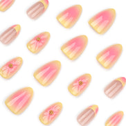 Peach Sorbet Hibiscus Press-On Nails