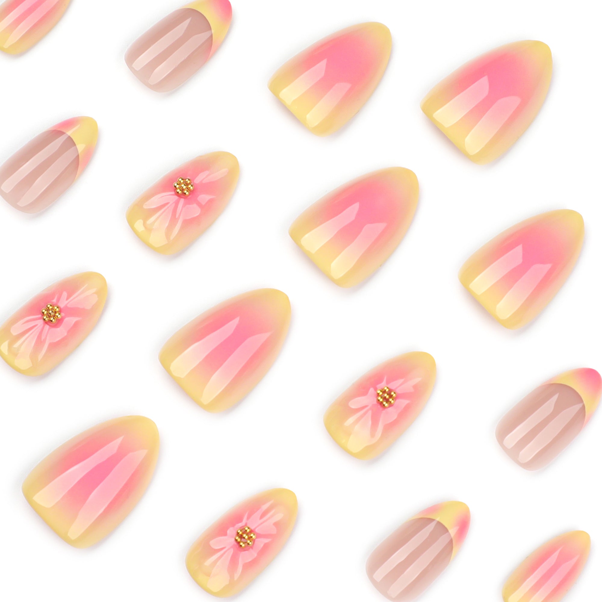 Peach Sorbet Hibiscus Press-On Nails