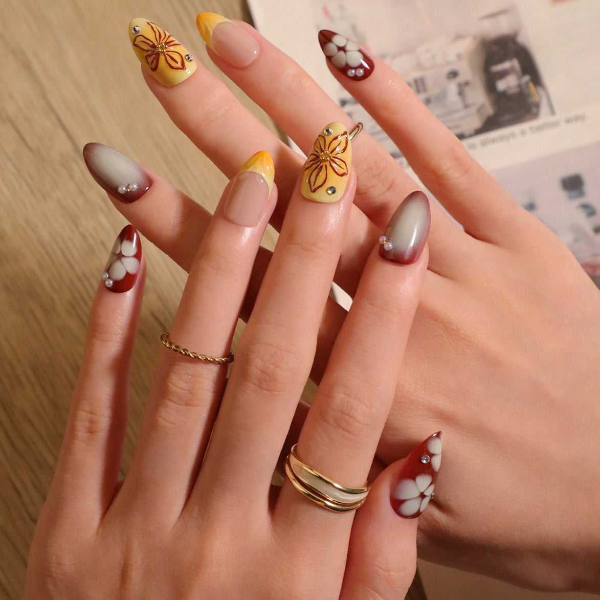 Pink Star Gloss Press-On Nails