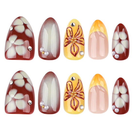 Pink Star Gloss Press-On Nails