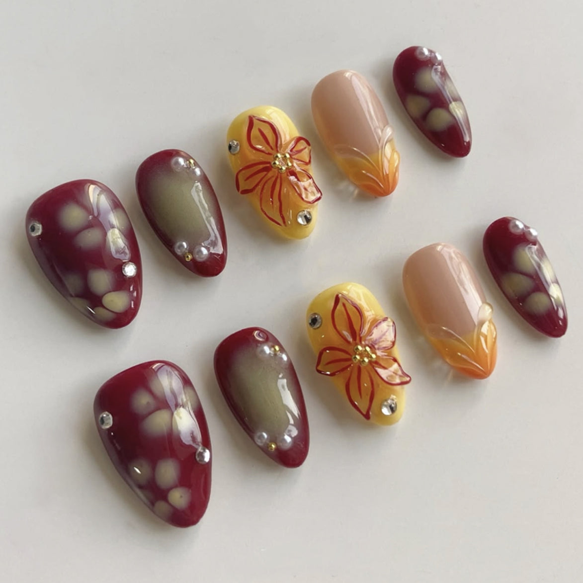 Pink Star Gloss Press-On Nails