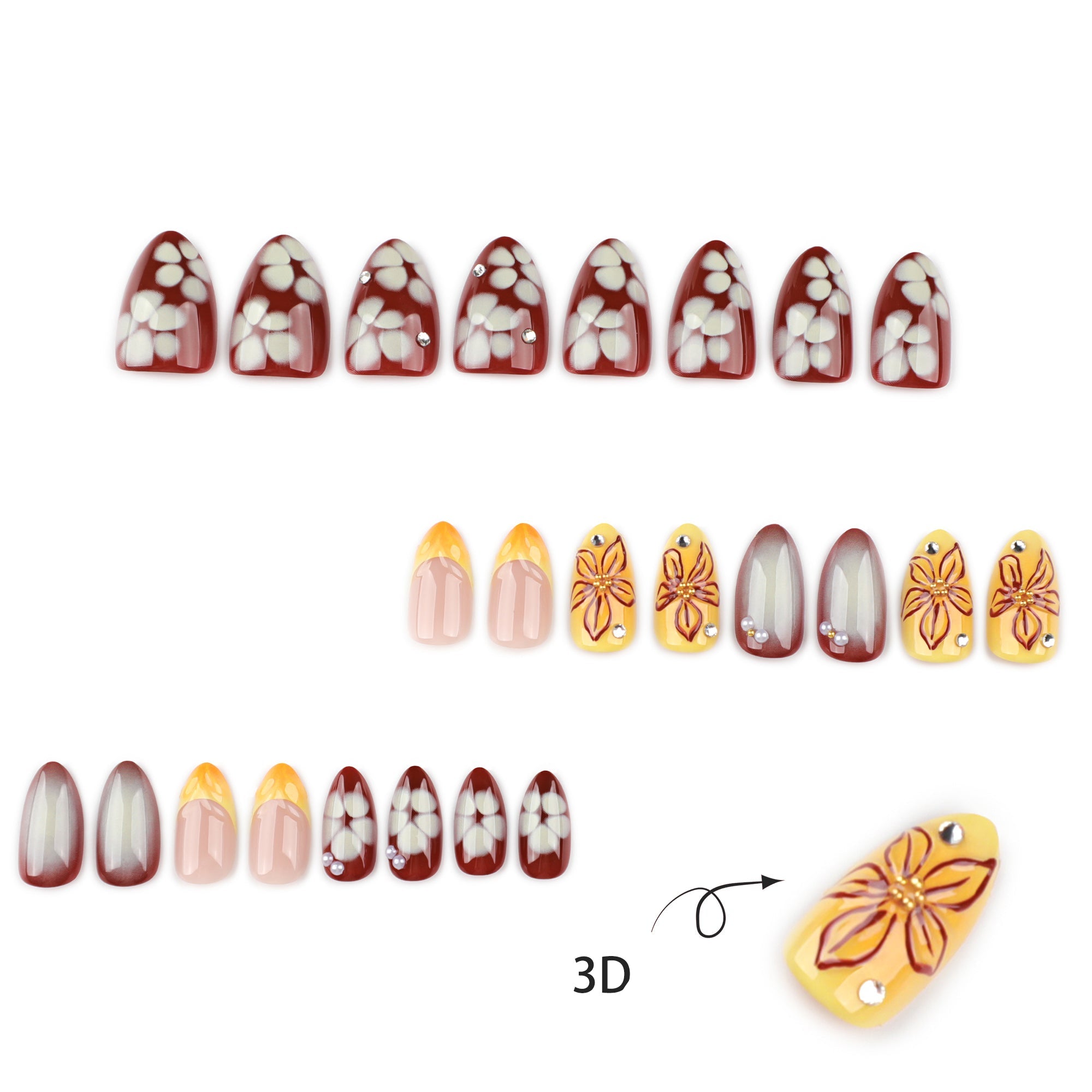 Pink Star Gloss Press-On Nails
