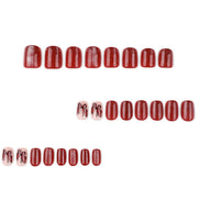 Crimson Glitter Butterfly Press-On Nails