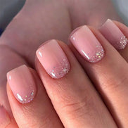 Red Glitter Bow Accent Press-On Nails