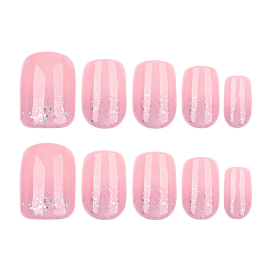 Red Glitter Bow Accent Press-On Nails