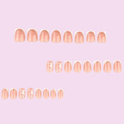 Peach Daisy Gold French Press-On Nails