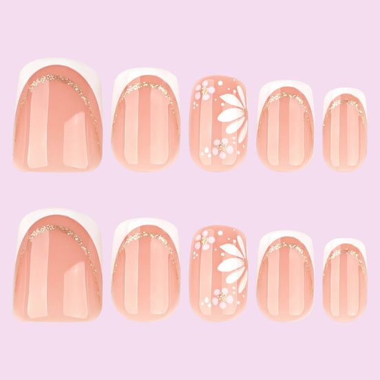 Peach Gold Arch French Press-On Nails