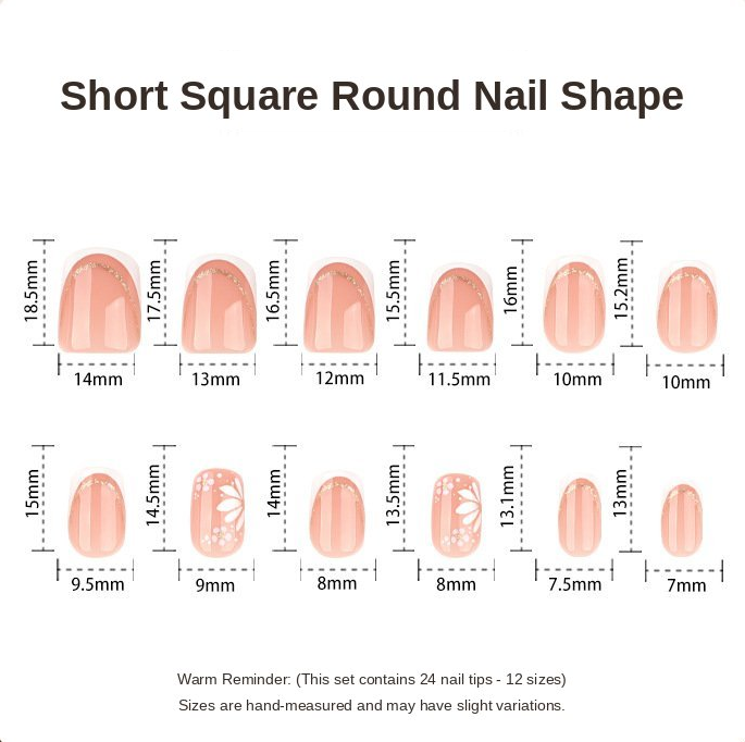Peach Gold Arch French Press-On Nails