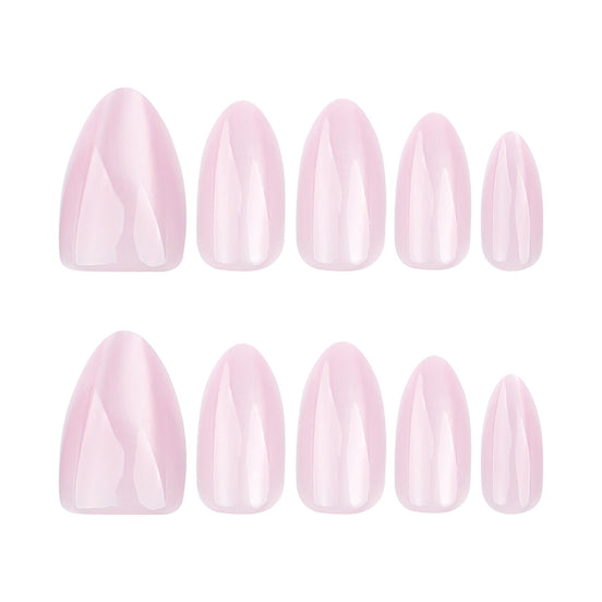 Silver Chrome Almond Nails