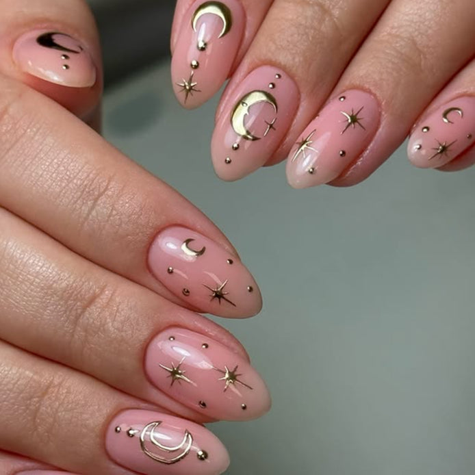 Celestial Gold Detail Nails