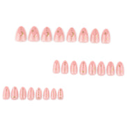 Pink Celestial Gold Moon & Star Press-On Nails