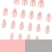 Silver Bow Stardust Press-On Nails