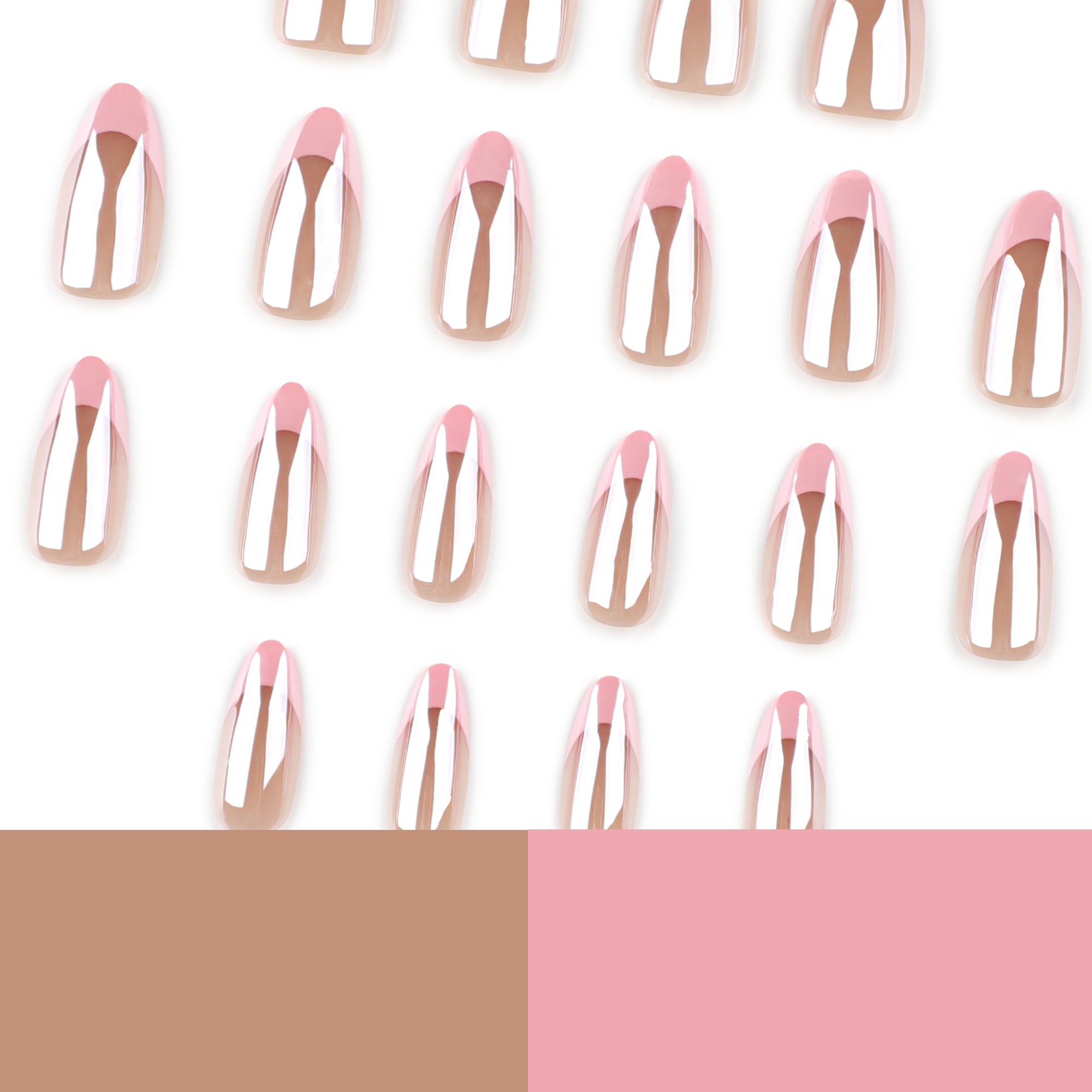 Rose Gold Chrome French Press-On Nails
