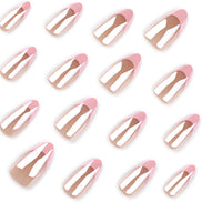 Rose Gold Chrome French Press-On Nails
