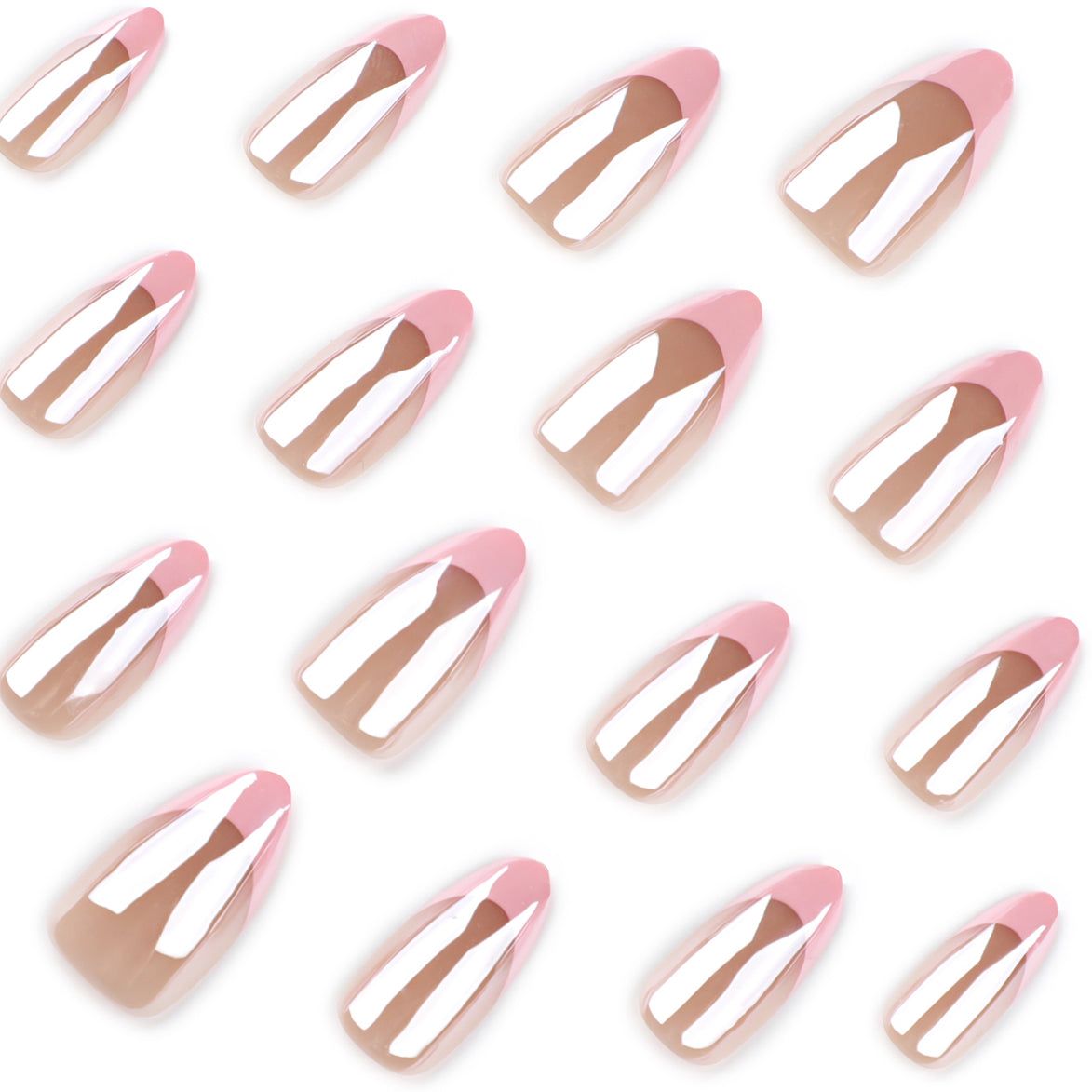 Rose Gold Chrome French Press-On Nails