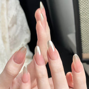 Pink Chrome Gloss Nails