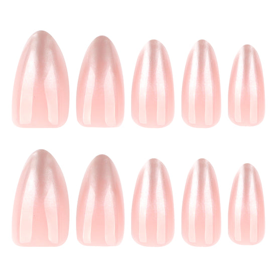 Pink Chrome Gloss Nails