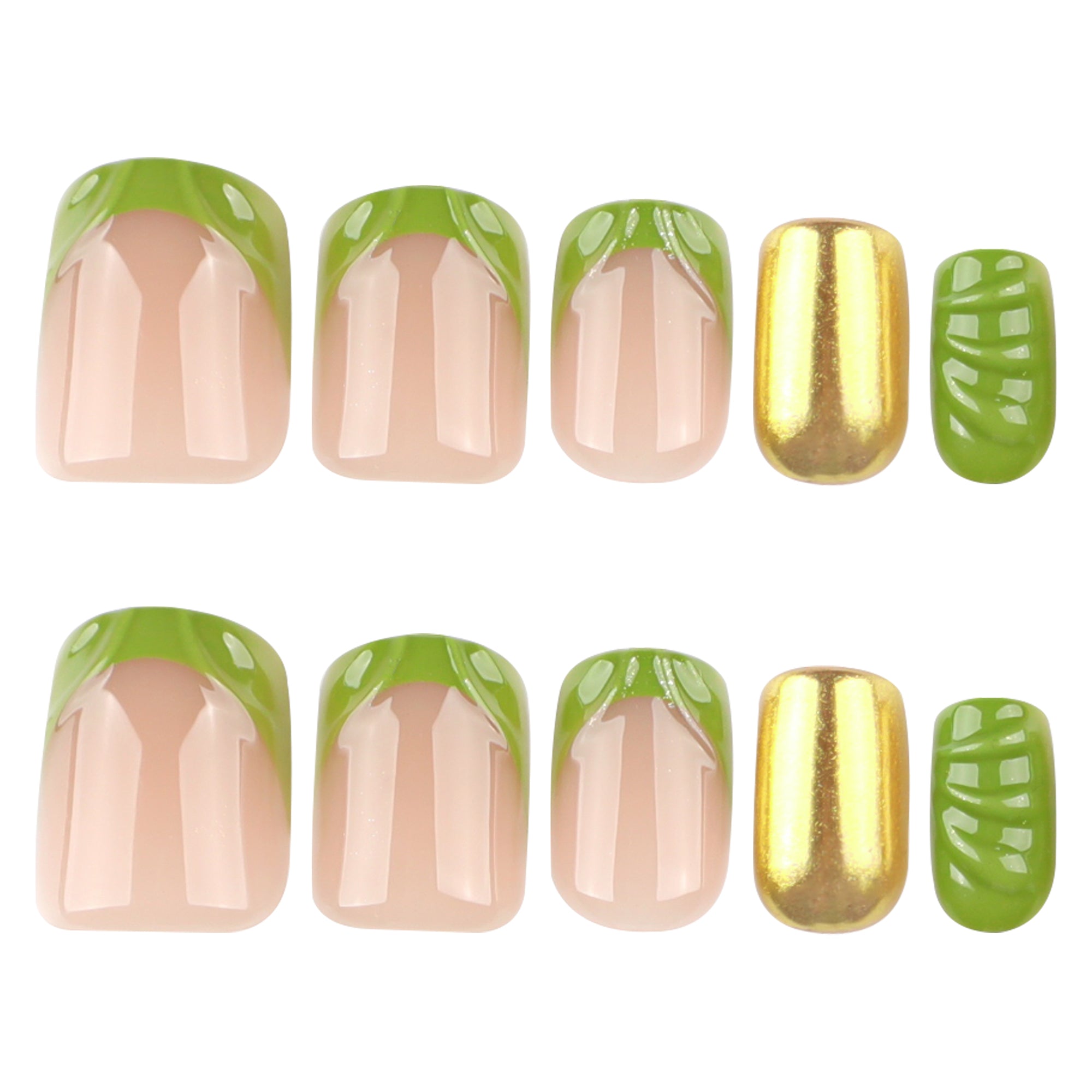 Green French Accent Nails