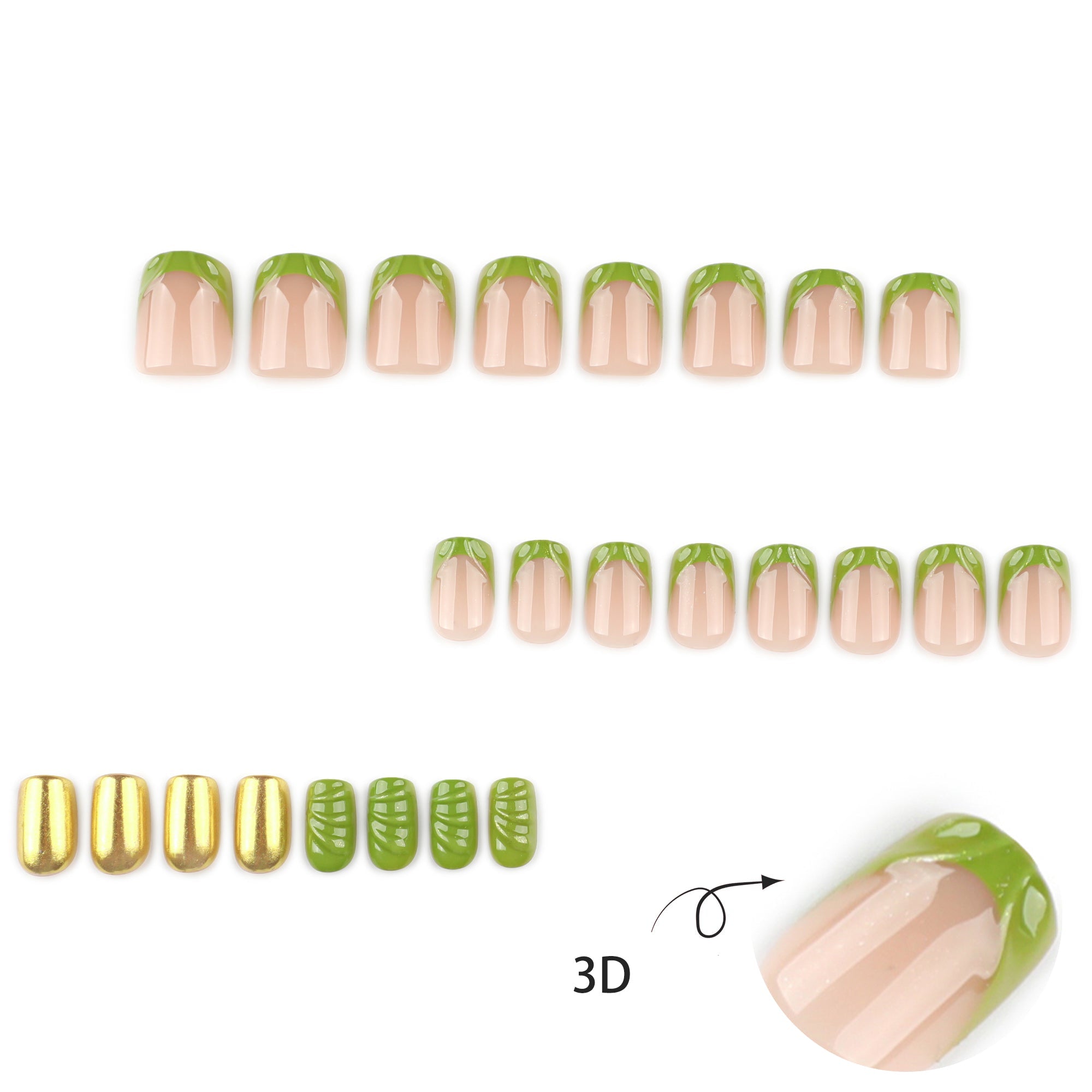 Green French Accent Nails