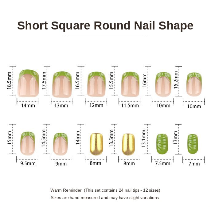 Green French Accent Nails