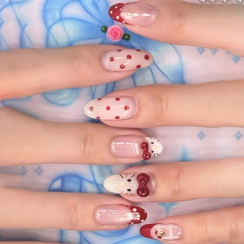 Cherry French Character Nails