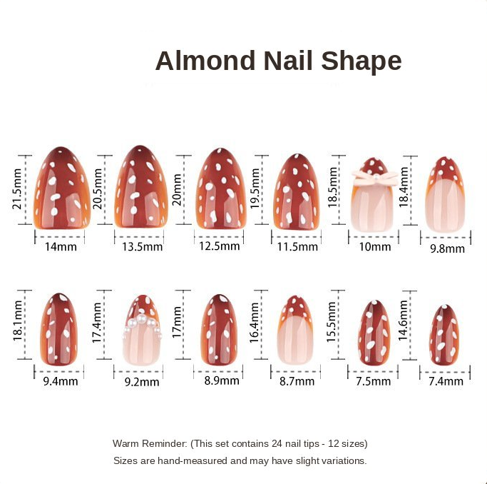 Brown Polka Bow Nails