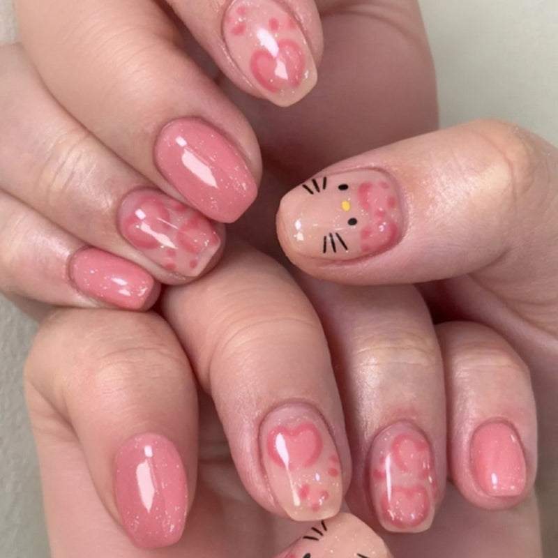 Hello Kitty Pink Nails