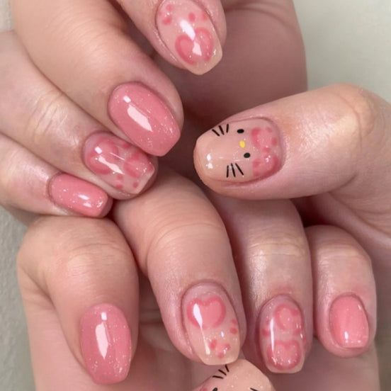 Hello Kitty Pink Nails