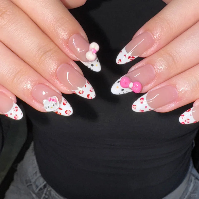 Leopard Accent Pink Nails