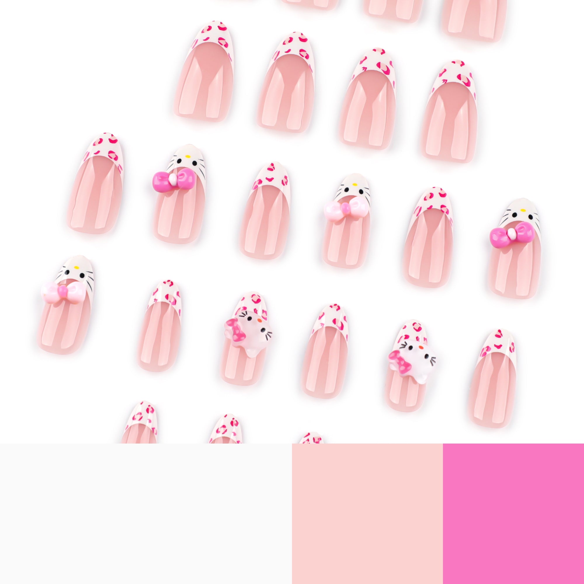 Leopard Accent Pink Nails