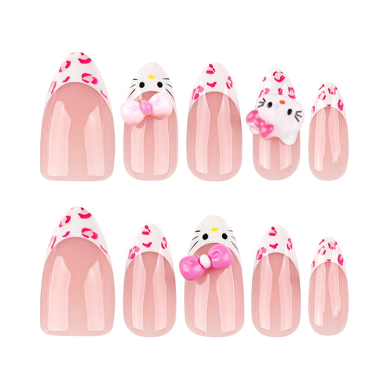 Leopard Accent Pink Nails