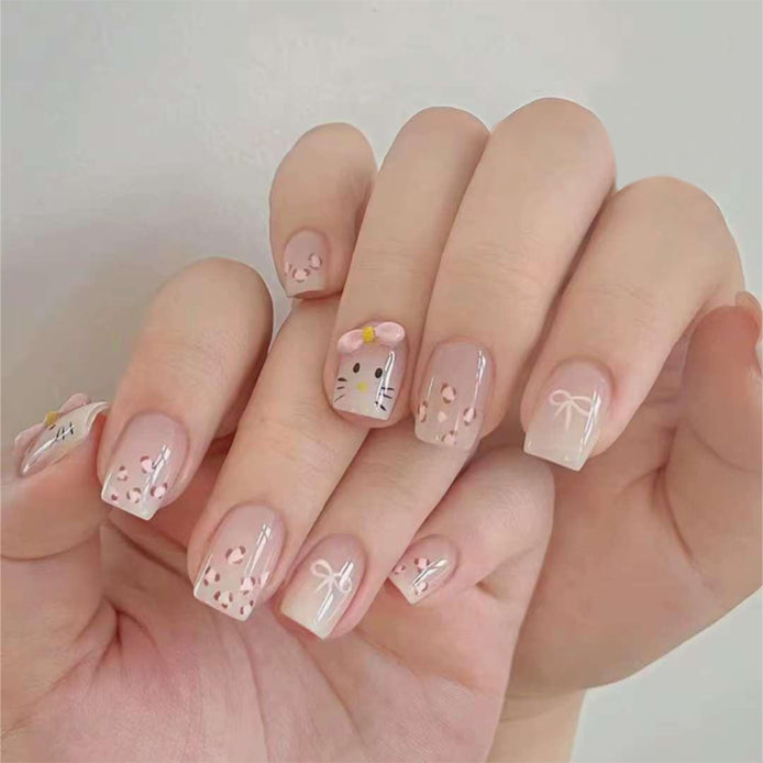Glossy Nude Classic Nails