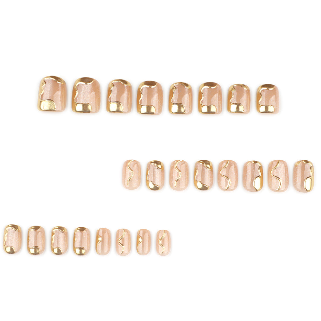 Golden Wave Shimmer Press-On Nails