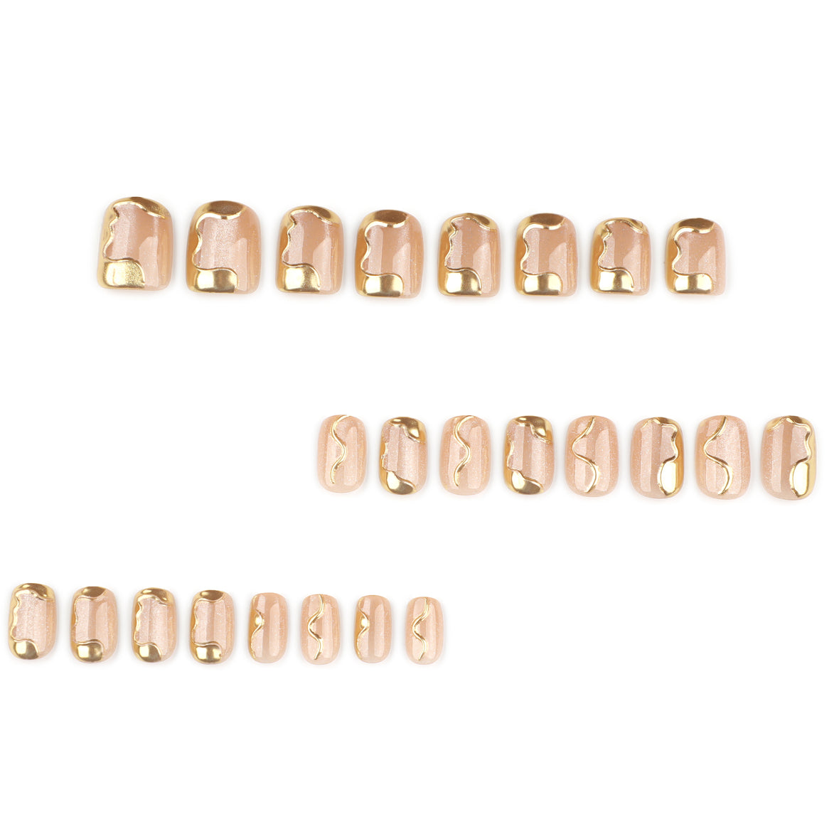 Golden Wave Shimmer Press-On Nails