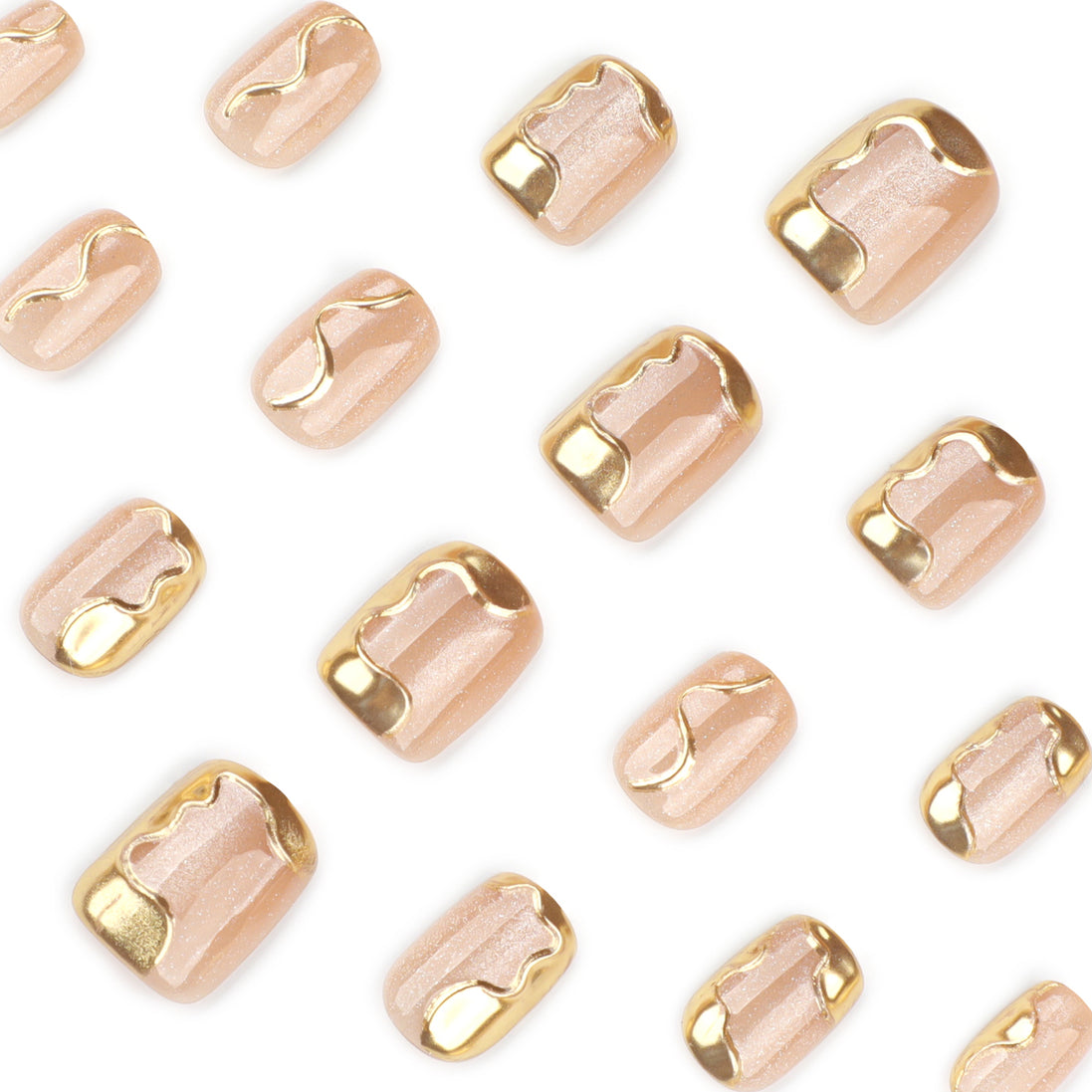 Golden Wave Shimmer Press-On Nails