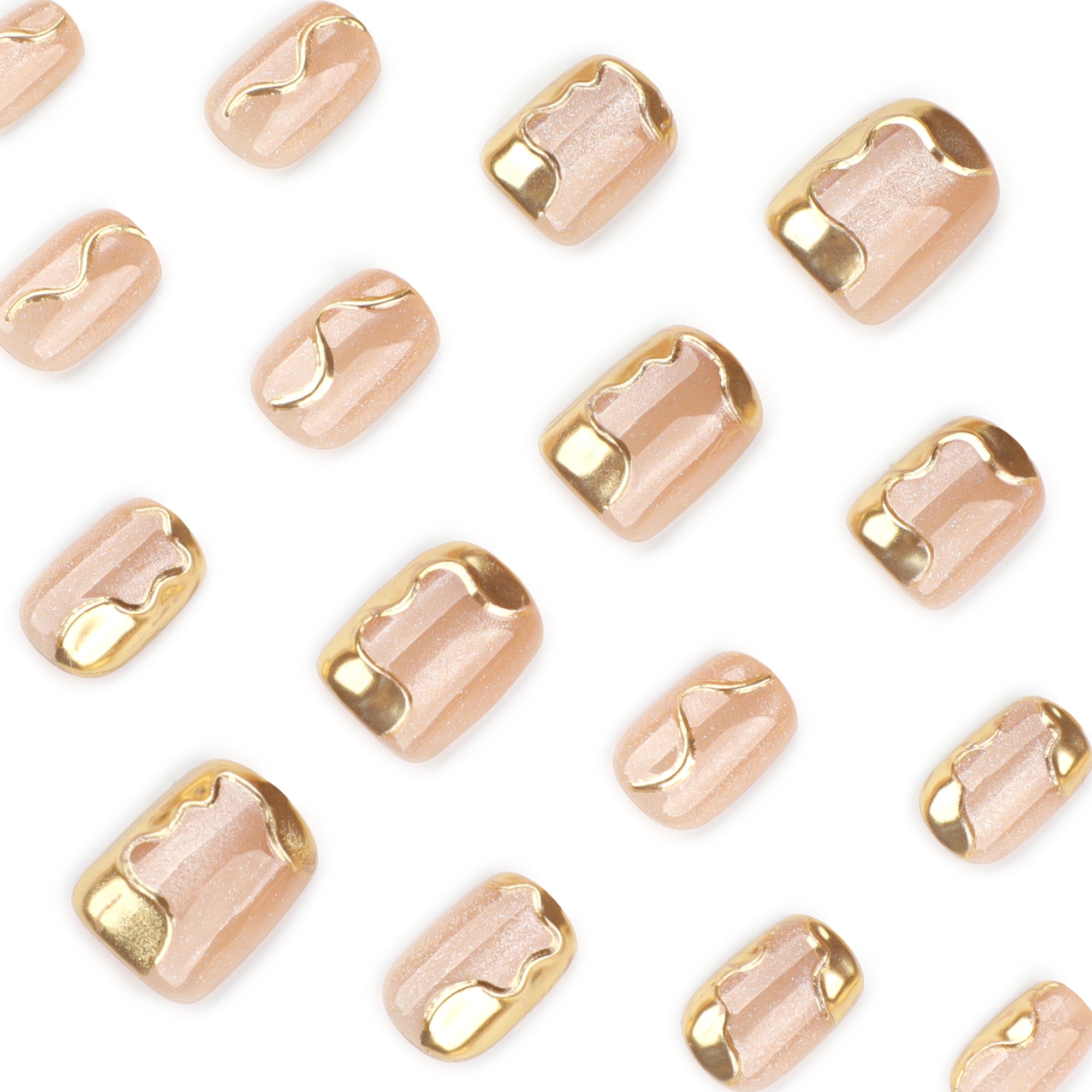 Golden Wave Shimmer Press-On Nails