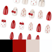 Red Bow Kawaii Press-On Nails