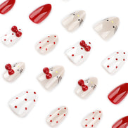 Red Bow Kawaii Press-On Nails
