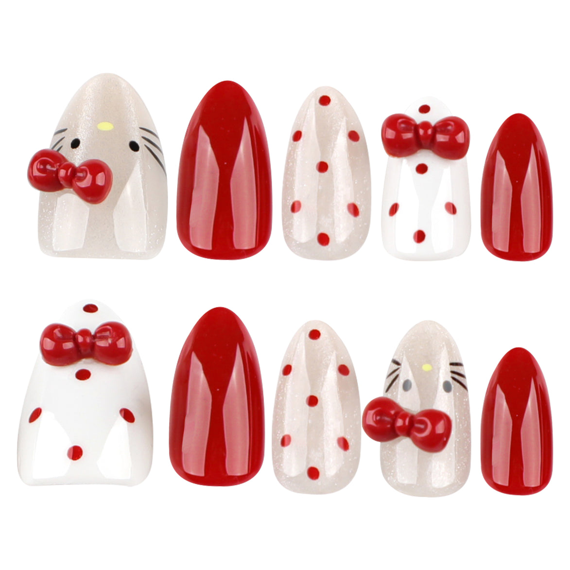 Cherry Bow Character Nails