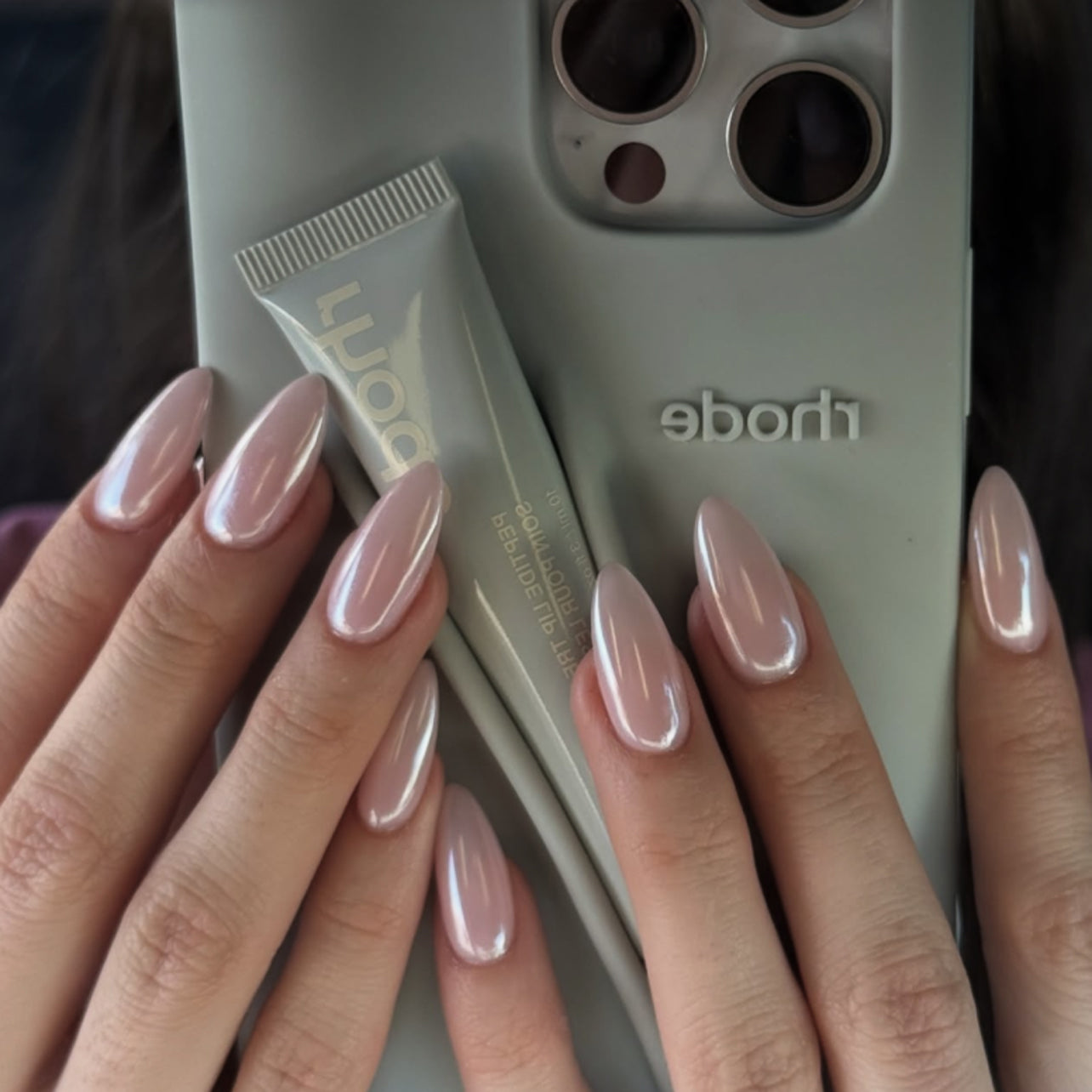 Soft Pink Deep French Nails
