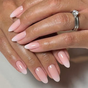 Pearl Chrome Almond Nails
