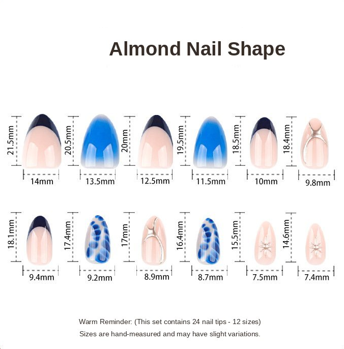 Blue Mixed Art Nails