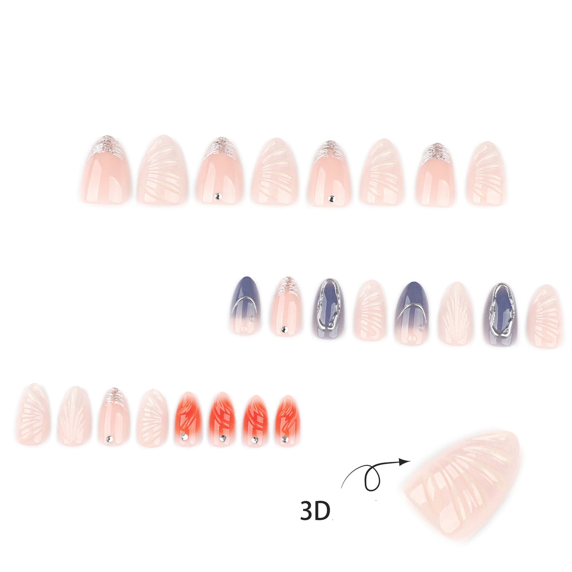 Neutral Abstract Accent Nails