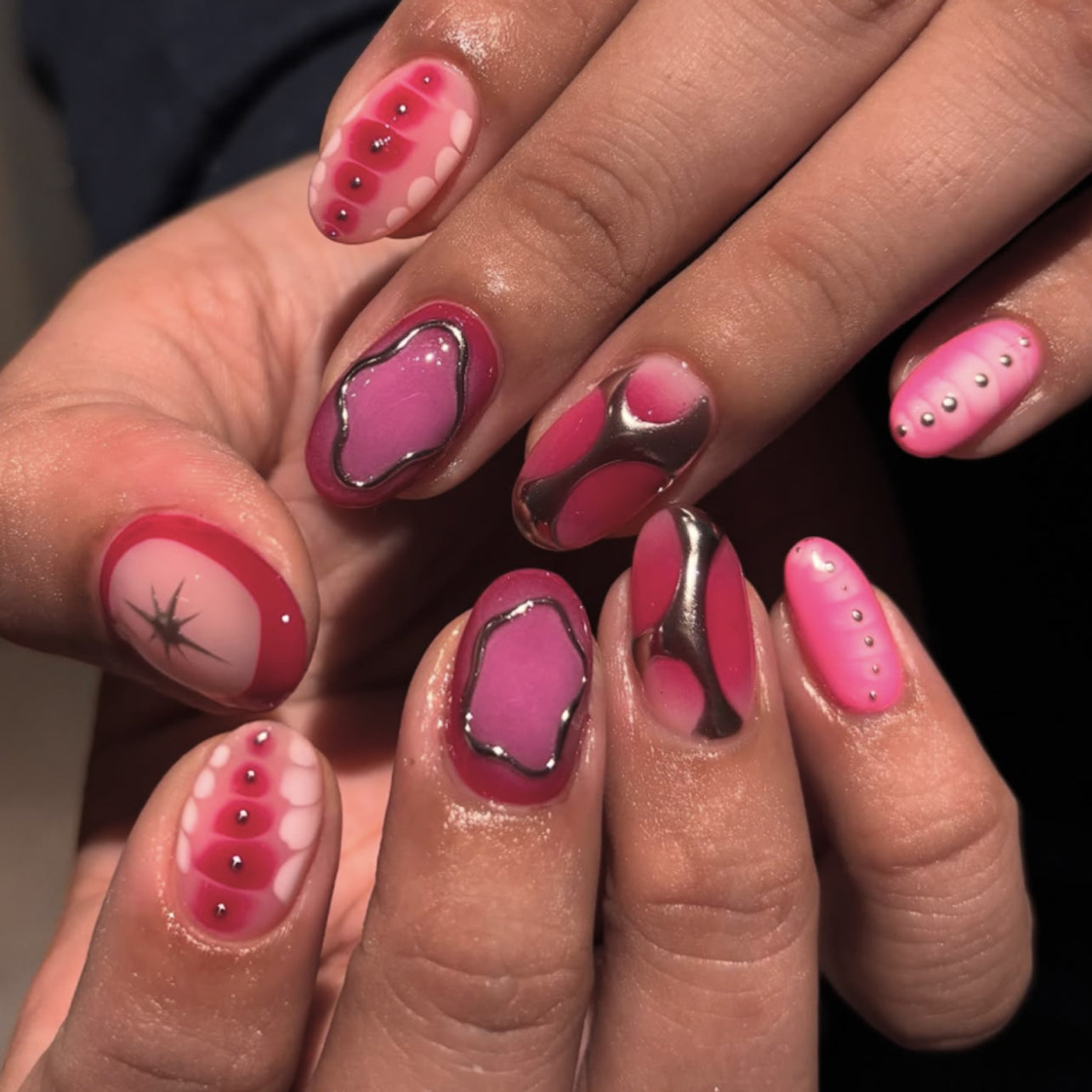 Pink Statement Art Nails