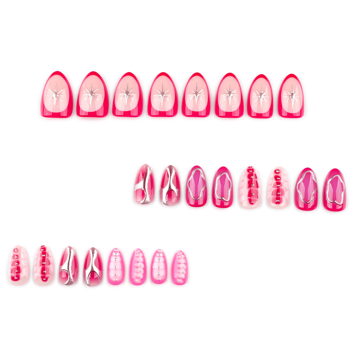 Pink Statement Art Press on Nails