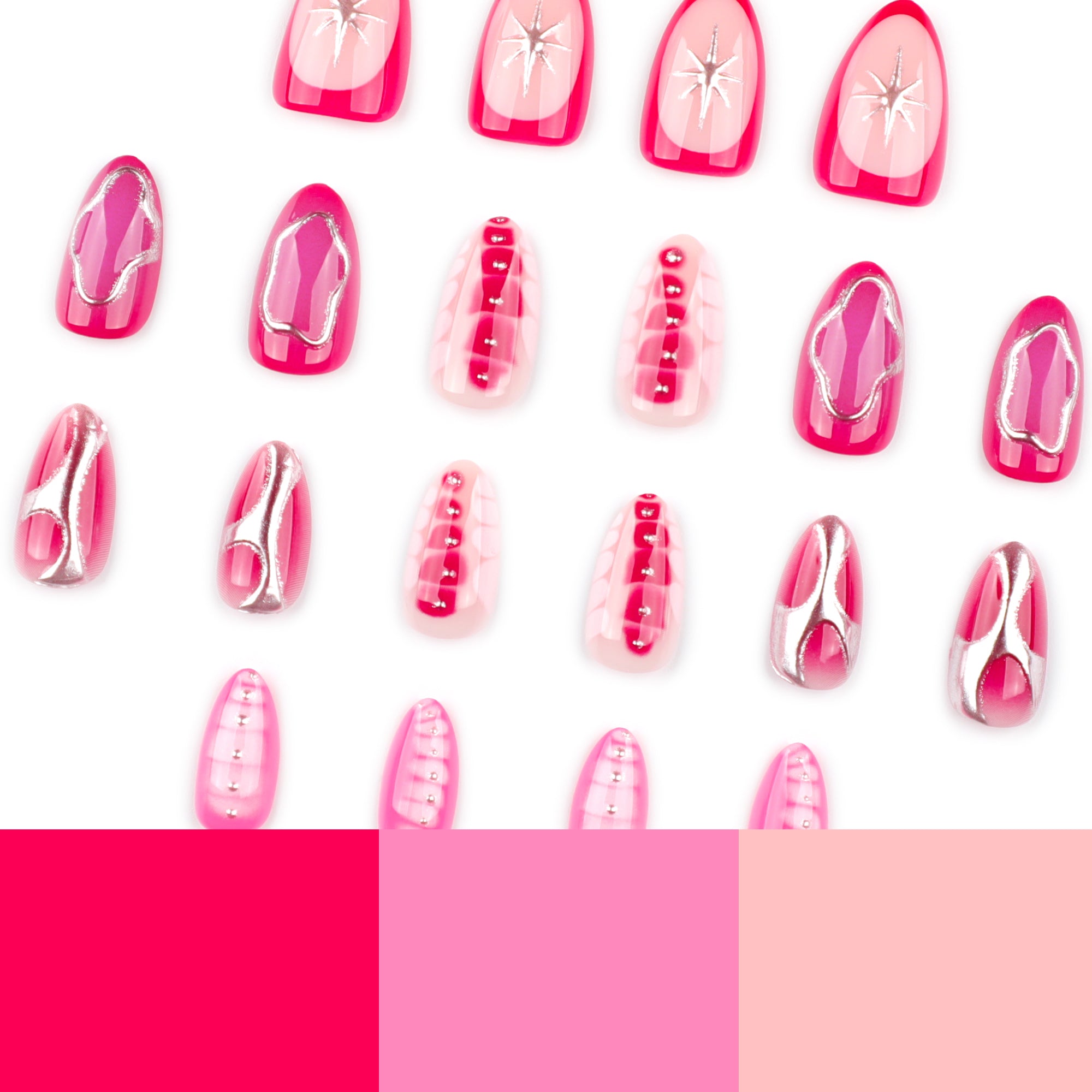 Pink Statement Art Press on Nails