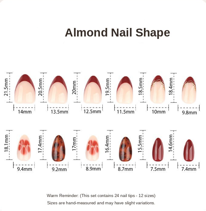 Burgundy Floral Tortoiseshell Nails