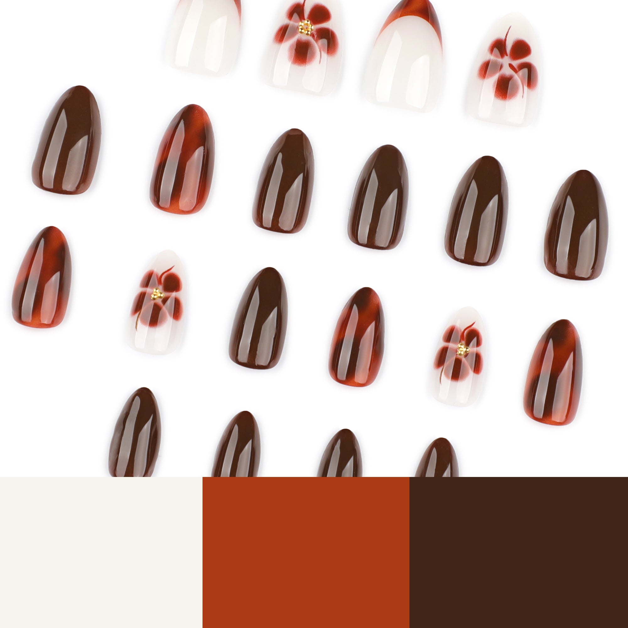 Terracotta Chocolate Bloom Press-On Nails