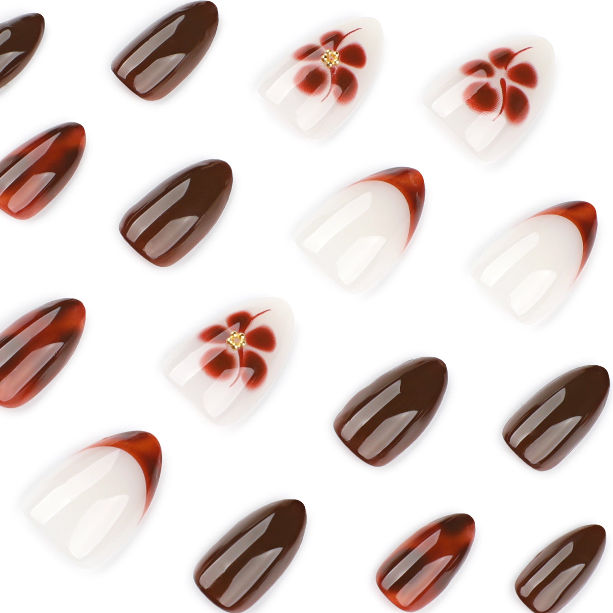 Terracotta Chocolate Bloom Press-On Nails