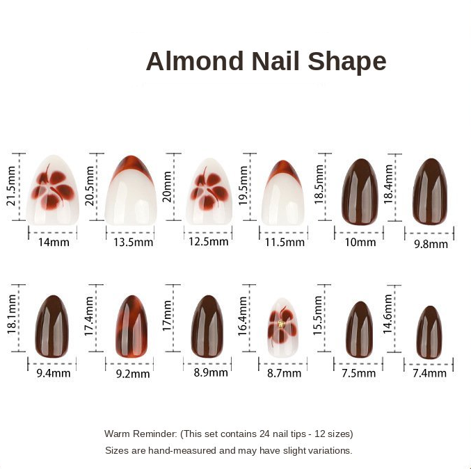 Brown Floral Minimal Nails